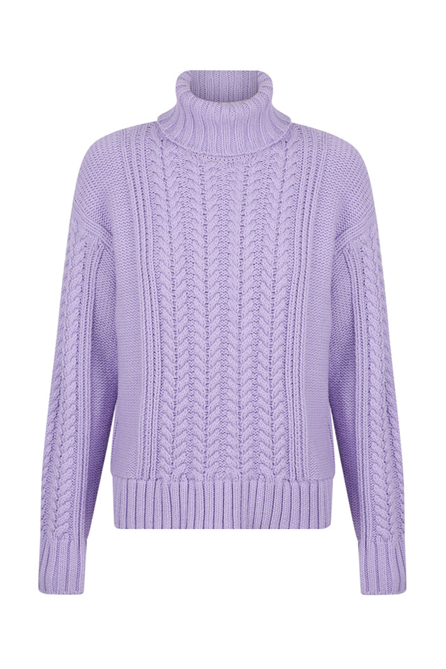 Shona Joy 1233203 Mercure Roll Neck Jumper Lavender