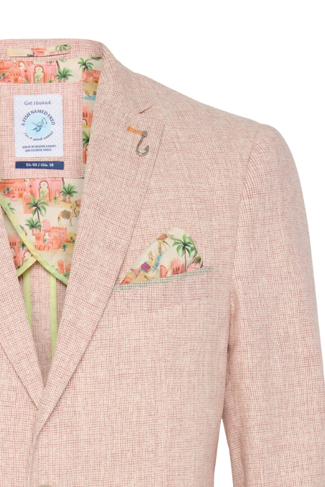 Small Check Blazer - Rose Pink