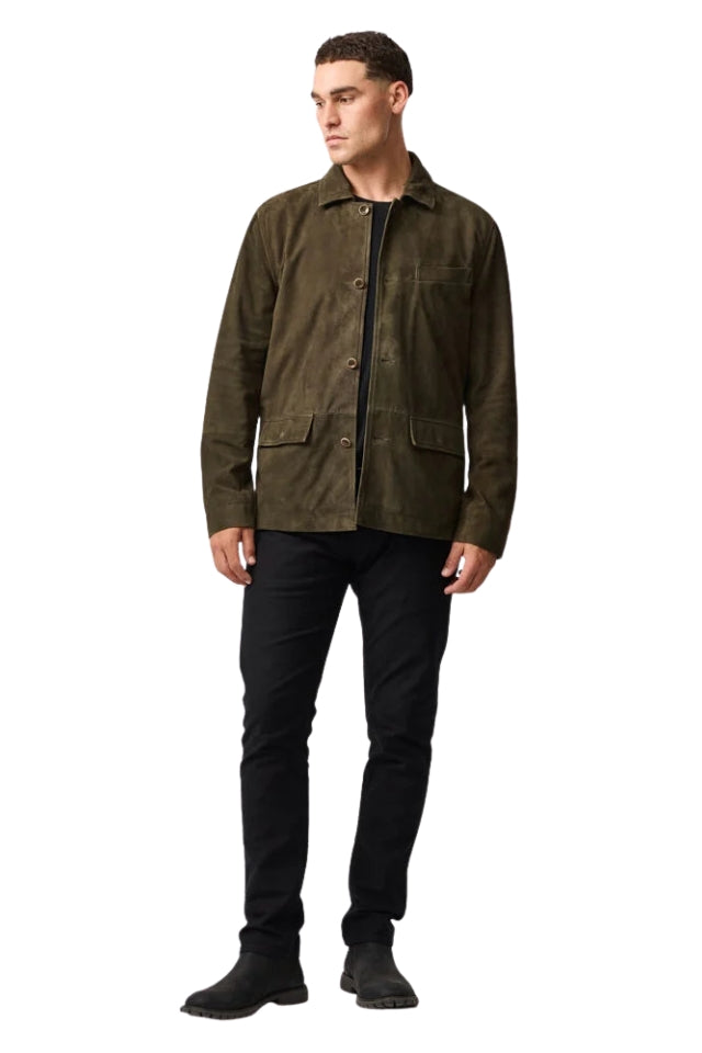 Somerset Leather Jacket - Olive