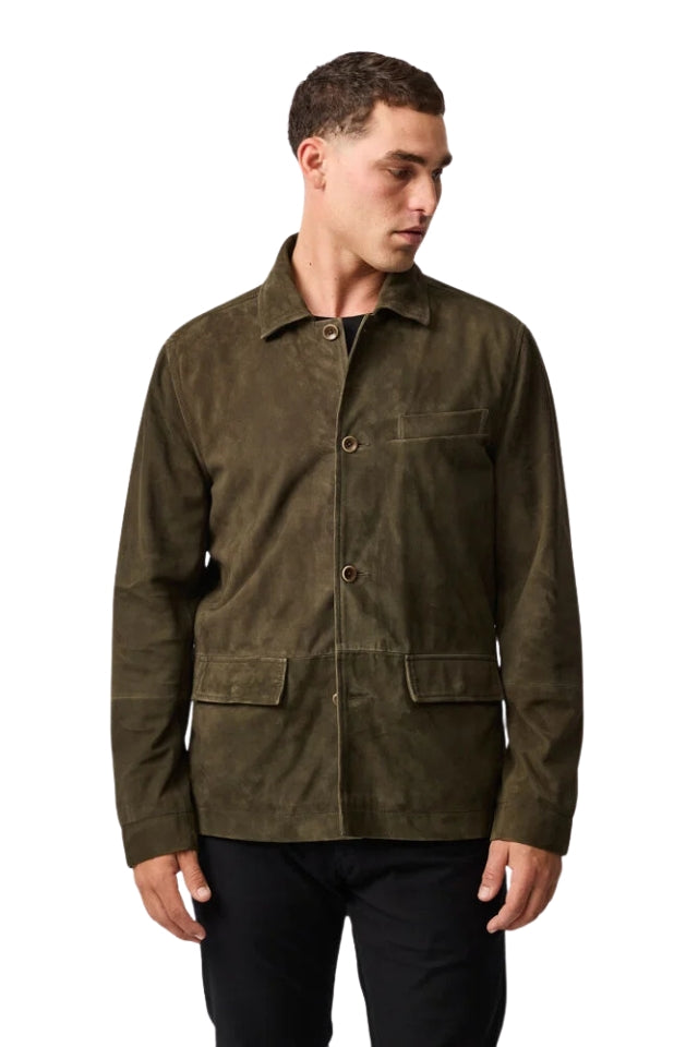 Somerset Leather Jacket - Olive