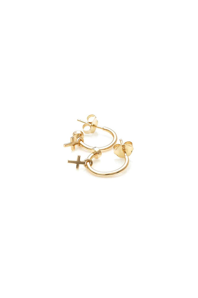 Stolen Girlfriends Club JWL21392 Stolen Cross Anchor Sleeper Gold Plated