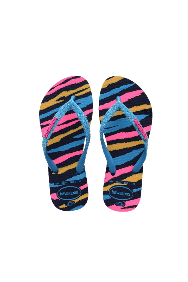Kids Slim Glitter Jandals - Stripes