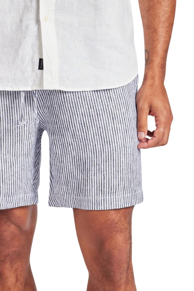 Riviera Stripe Linen Short