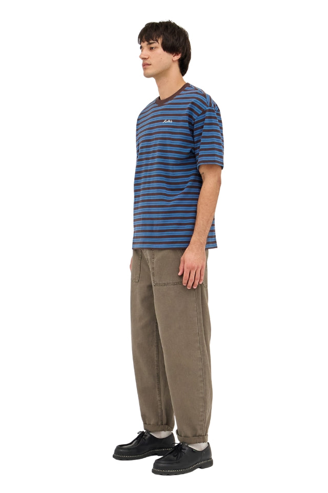 Stripe Tee - Brown Earth/Blue