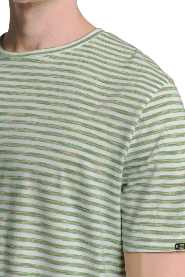 T-Shirt Crewneck Multi Coloured Melange Stripes