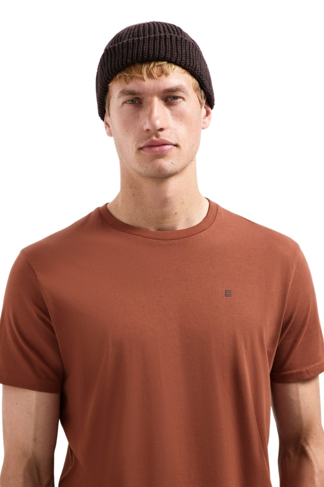 T-shirt Crewneck Solid Basic - Terra