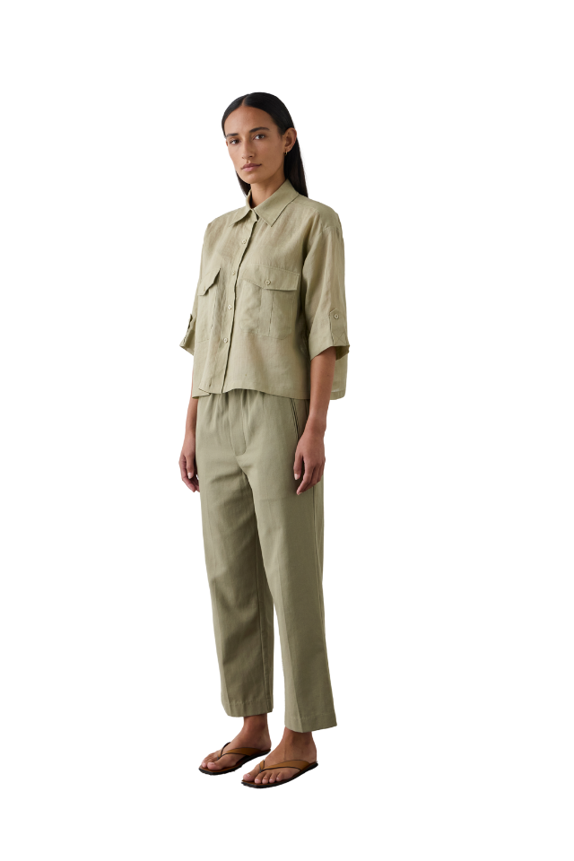 Cropped Tab Shirt