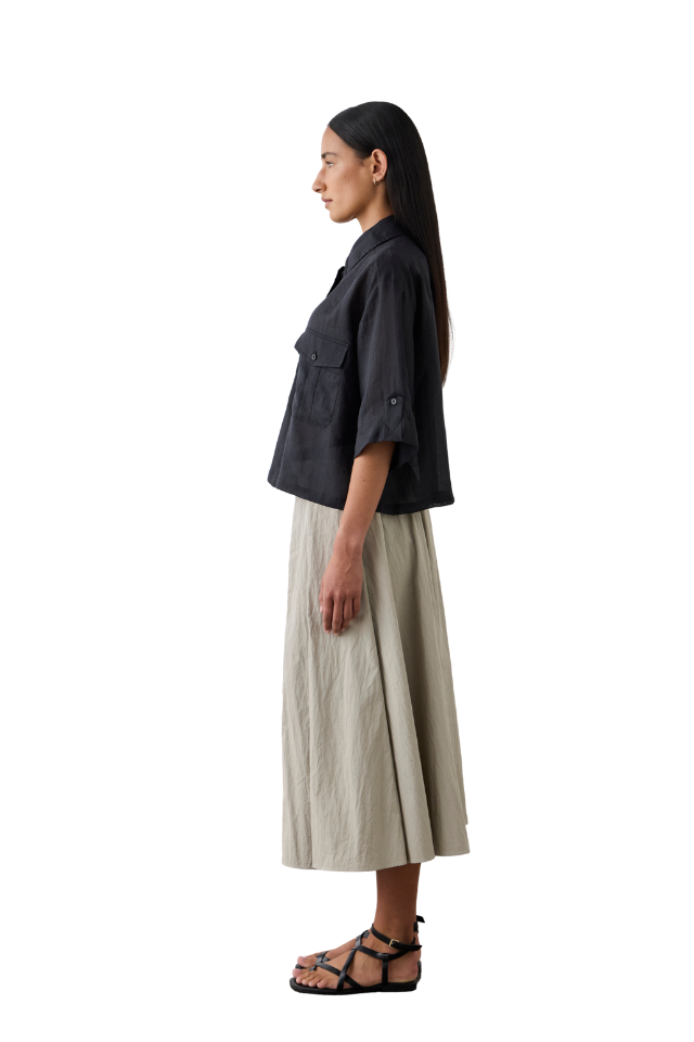 Cropped Tab Shirt