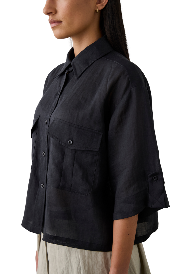 Cropped Tab Shirt