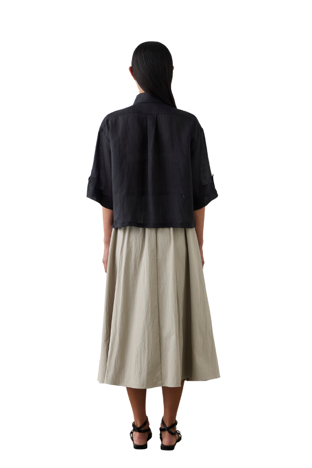 Cropped Tab Shirt