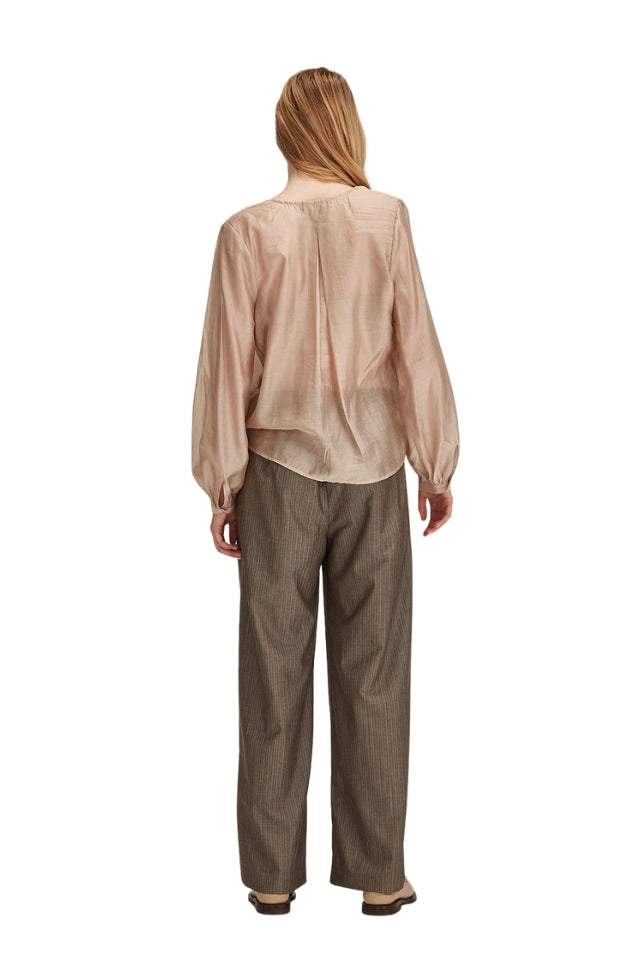 Tie Neck Blouse - Hessian