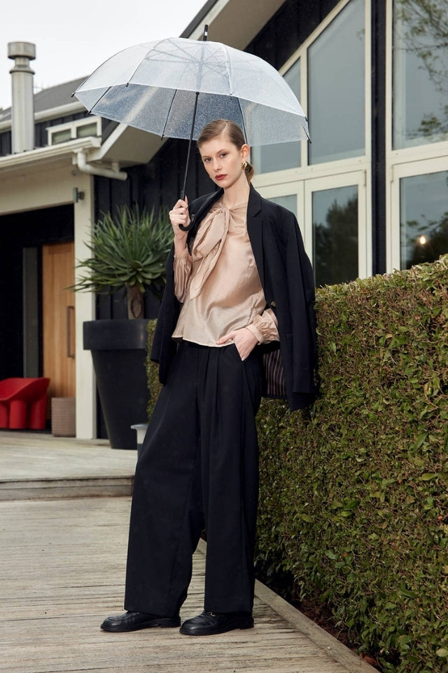 Tie Neck Blouse - Hessian