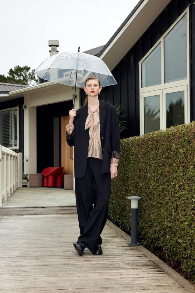 Tie Neck Blouse - Hessian