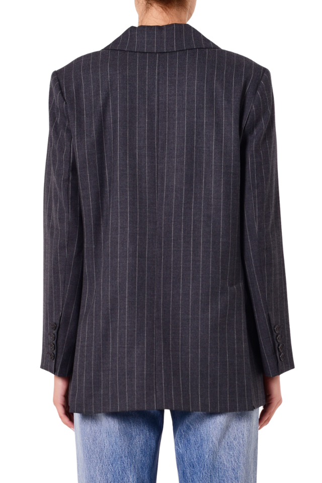 Tribeca Blazer Pinstripe Charcoal