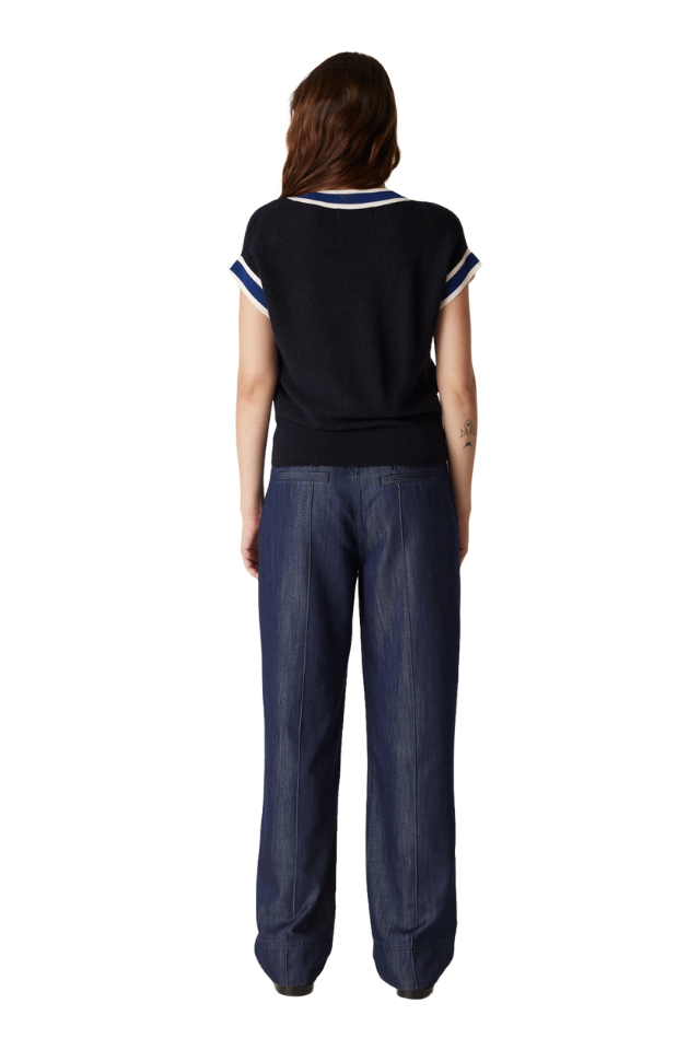 Tribeca Merino Top - Midnight Navy
