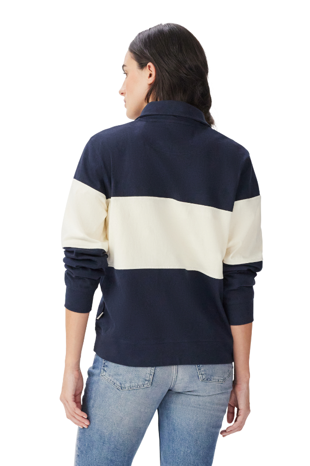 Trickett Panel Sweatshirt - Navy/Ivory