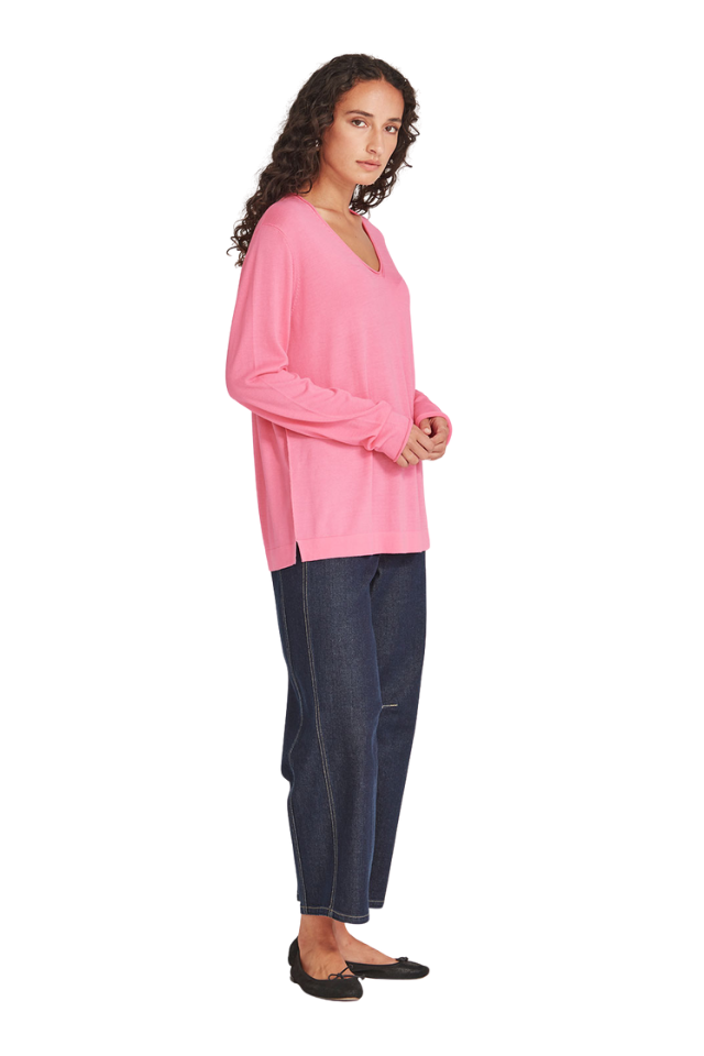 Vinnie V Neck - Pink Sherbet