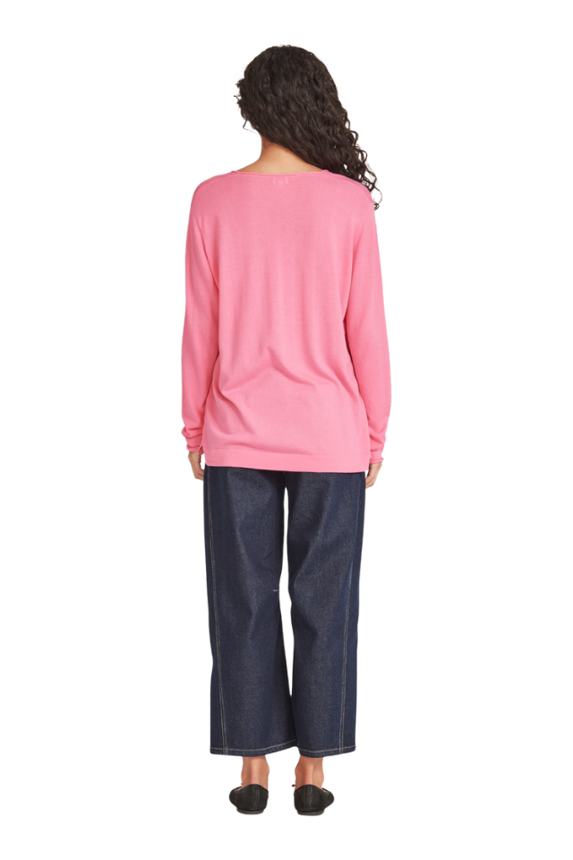 Vinnie V Neck - Pink Sherbet