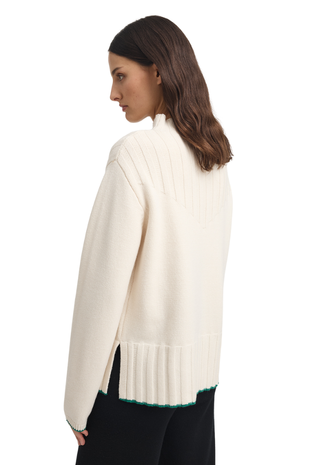 Wide Rib Mock Neck Jumper