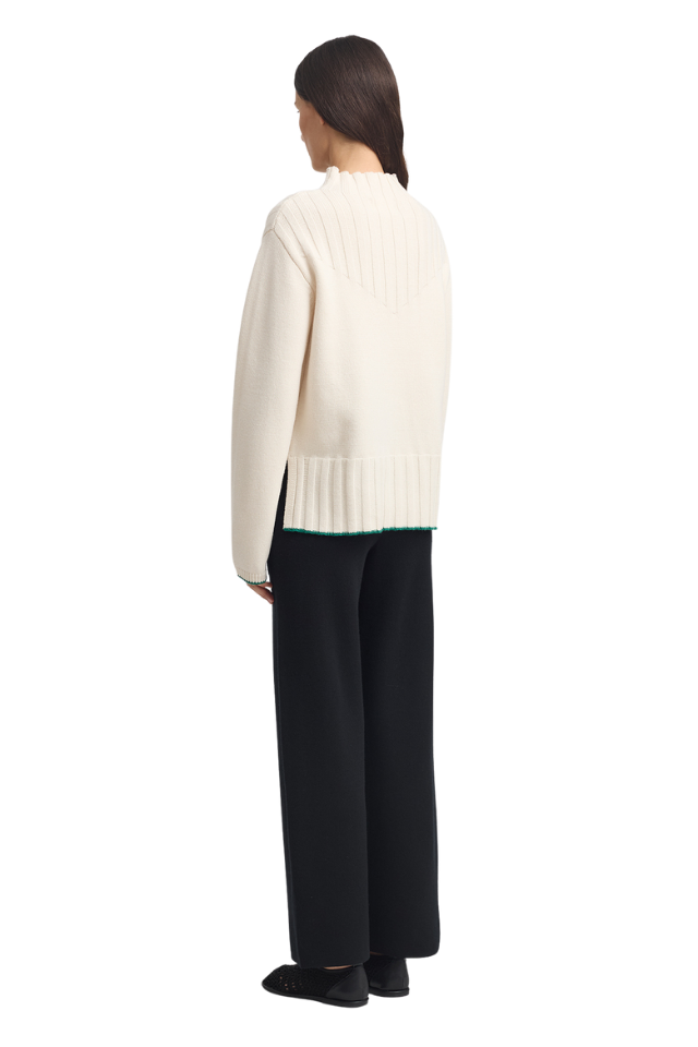 Wide Rib Mock Neck Jumper