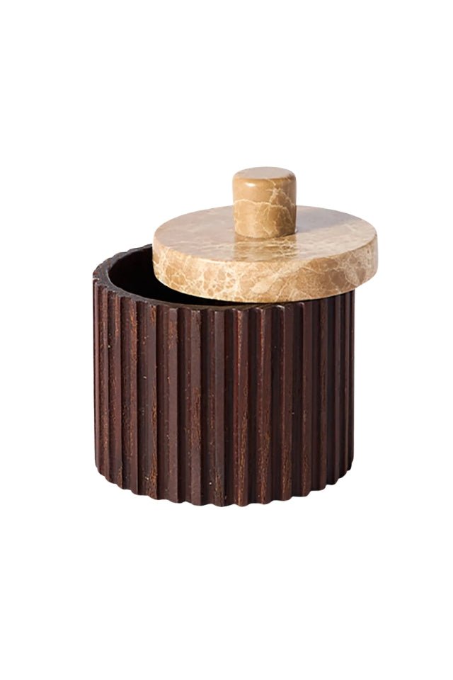 Yami Jar With Lid - Brown