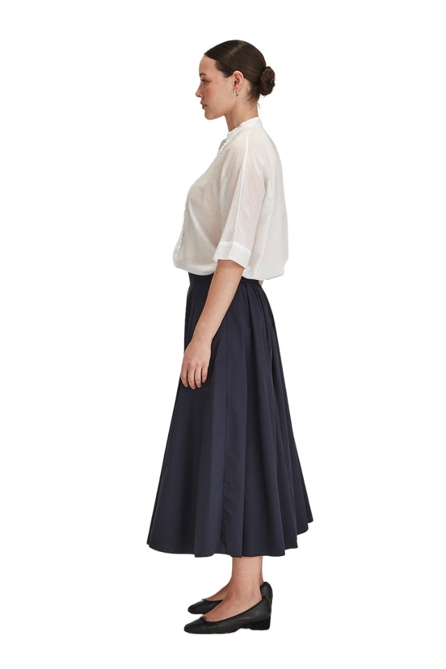 Zaiya Godet Skirt - Navy