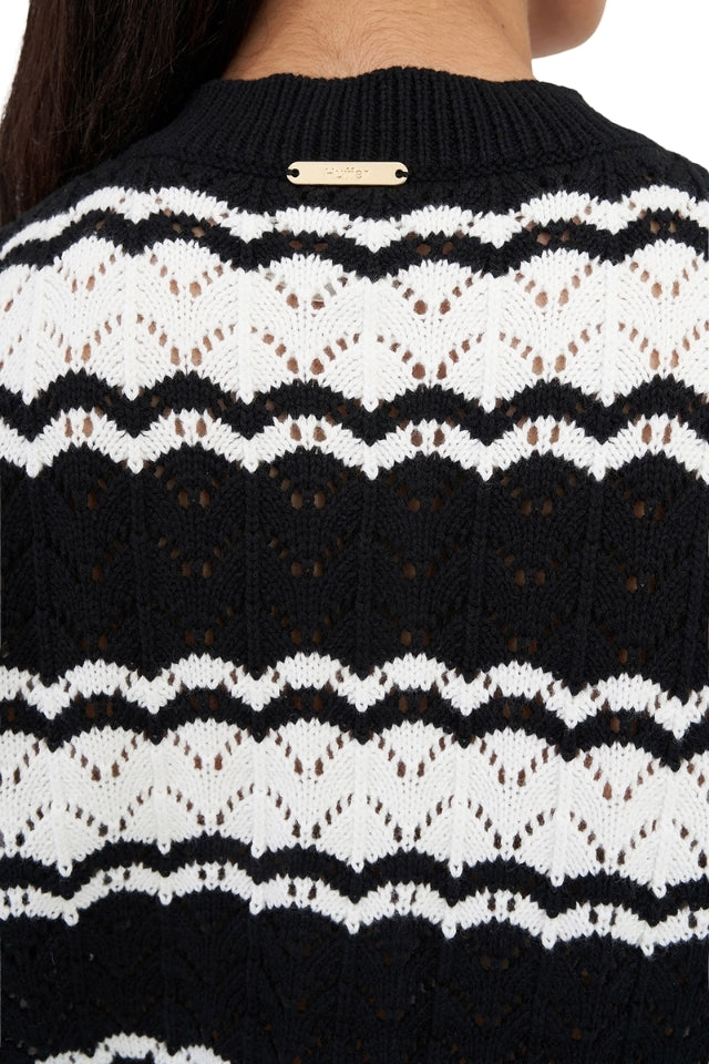 Ziggy Stripe Vest - Black/White