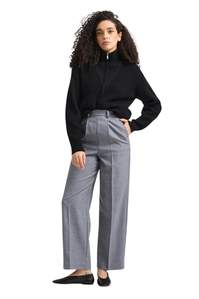 Zip Through Rib Knit