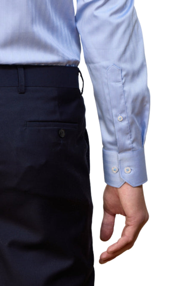 El Hierro Stretch Herringbone Shirt - Cornflower