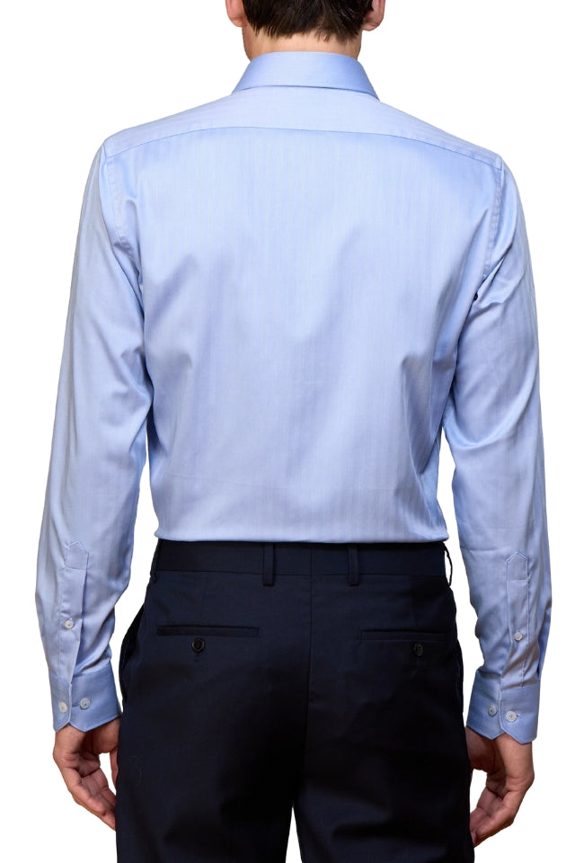 El Hierro Stretch Herringbone Shirt - Cornflower