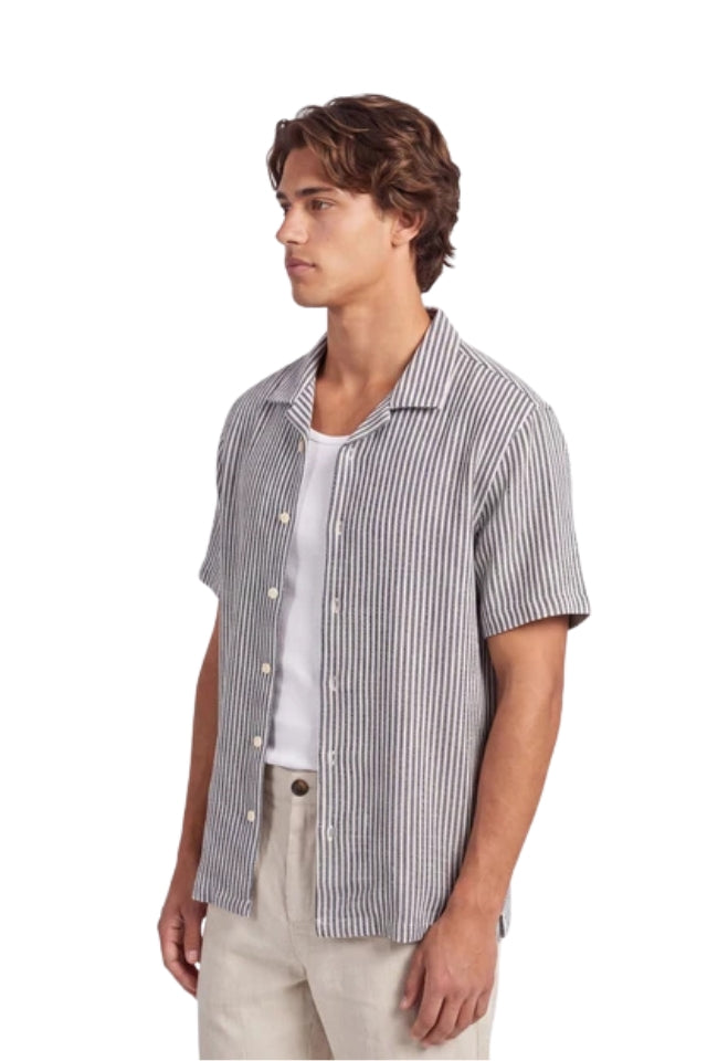 Anderson Short Sleeve Shirt - Peacoat Navy/Off White