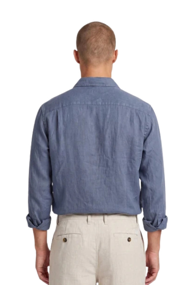 Hampton Linen Shirt - Blue Horizon