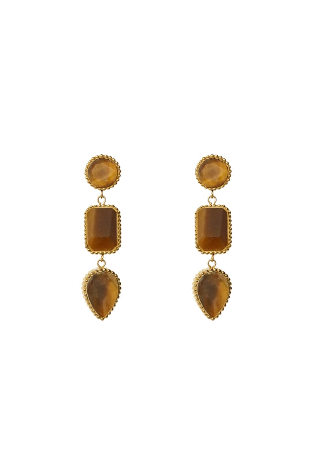 Earrings Persephone - Tiger Eye