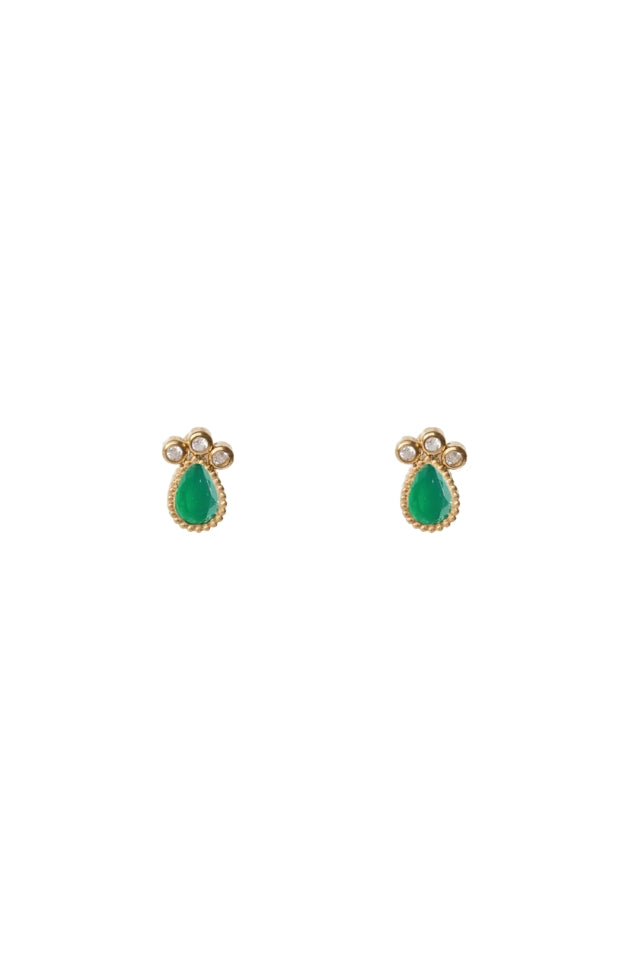 Earrings Venus - Green Onyx