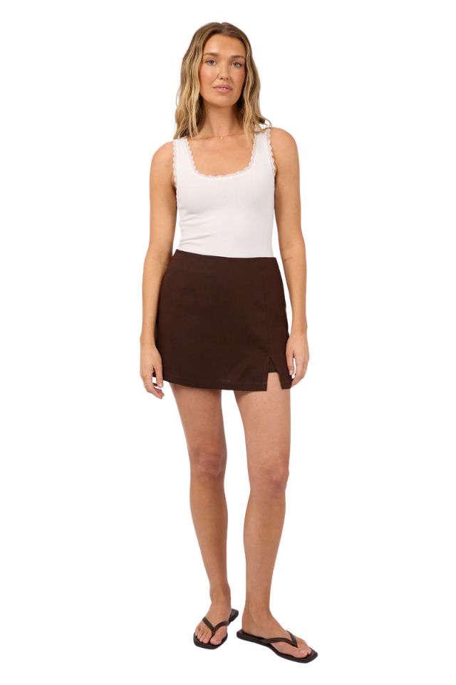 Fern Linen Skort - Brown
