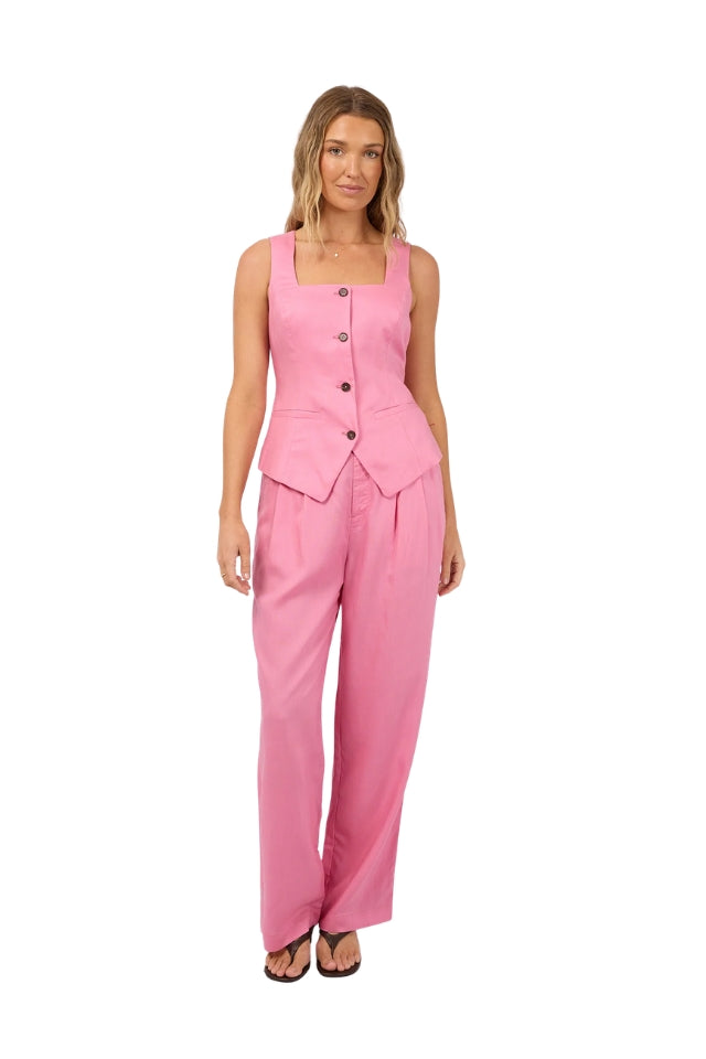 Fern Linen Vest - Orchid