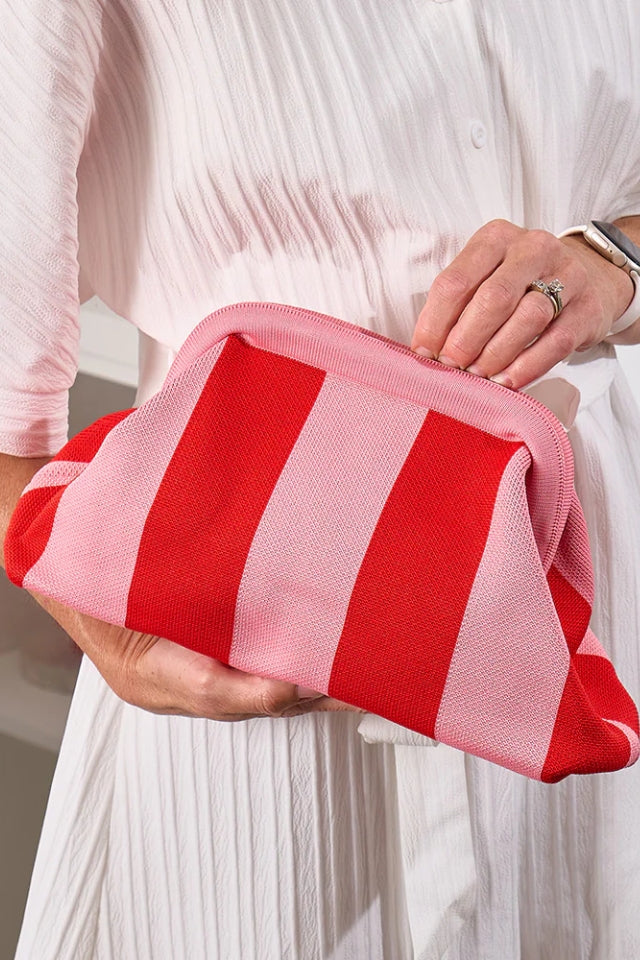 Dumpling Clutch - Pink/Red