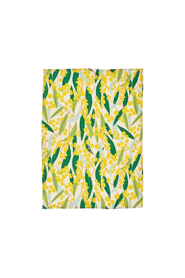 Linen Cotton Tea Towel - Golden Wattle