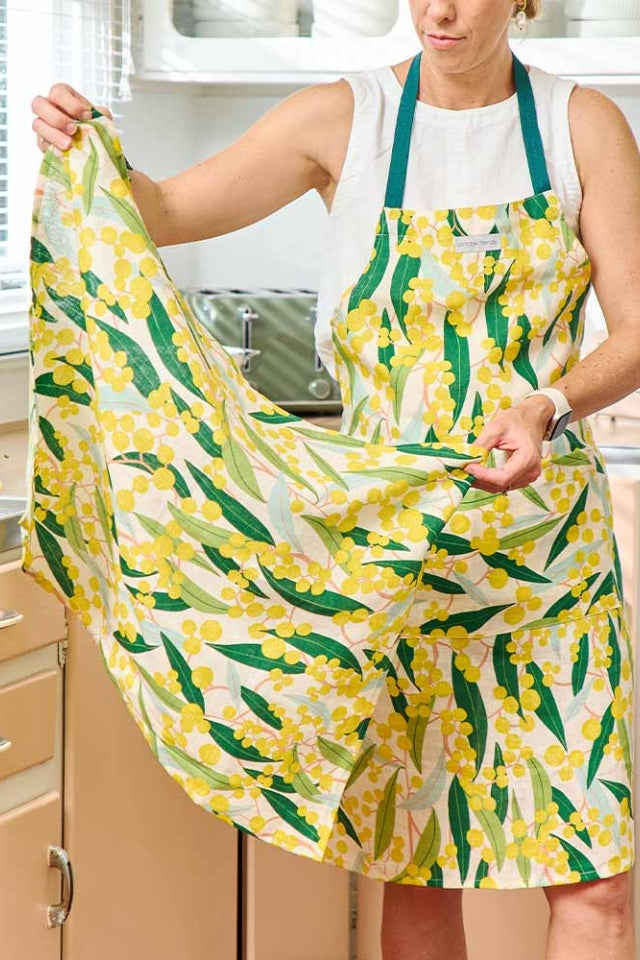 Linen Cotton Tea Towel - Golden Wattle
