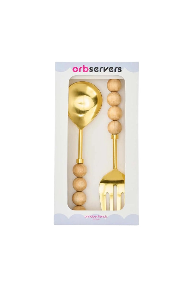 Orb Salad Server - Set of 2 - Natural