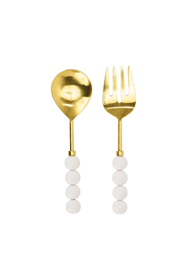Orb Salad Server - Set of 2 - White