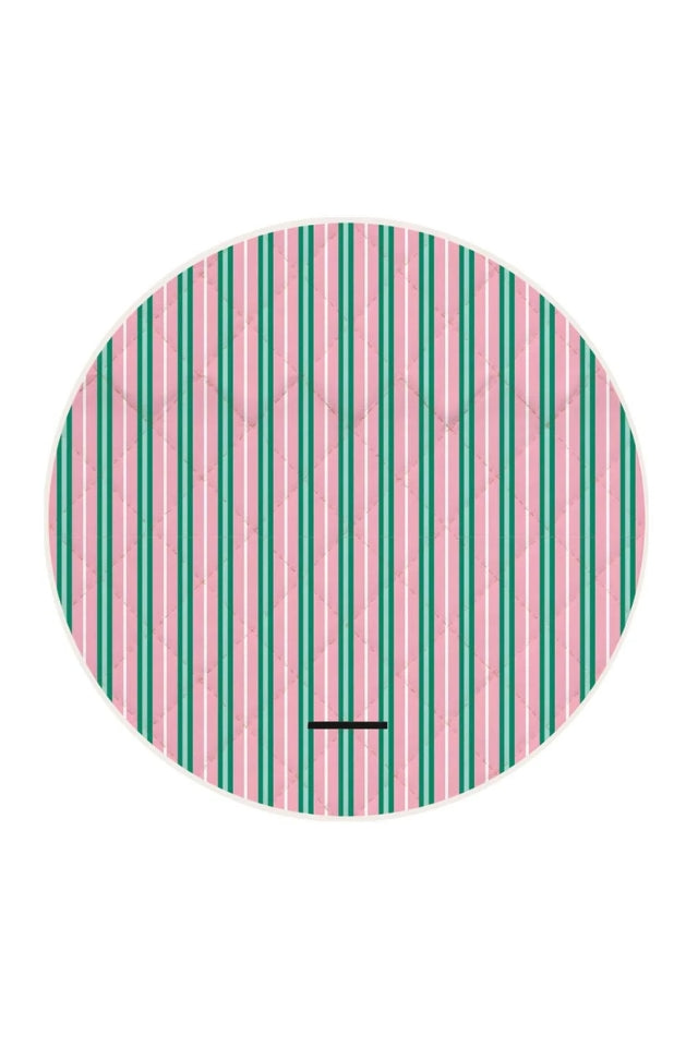 Picnic Mat - Pink & Green Stripe