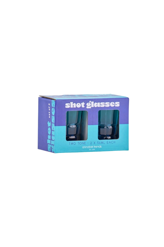 Shot Glasses Set of 2 - Two Tone Blue