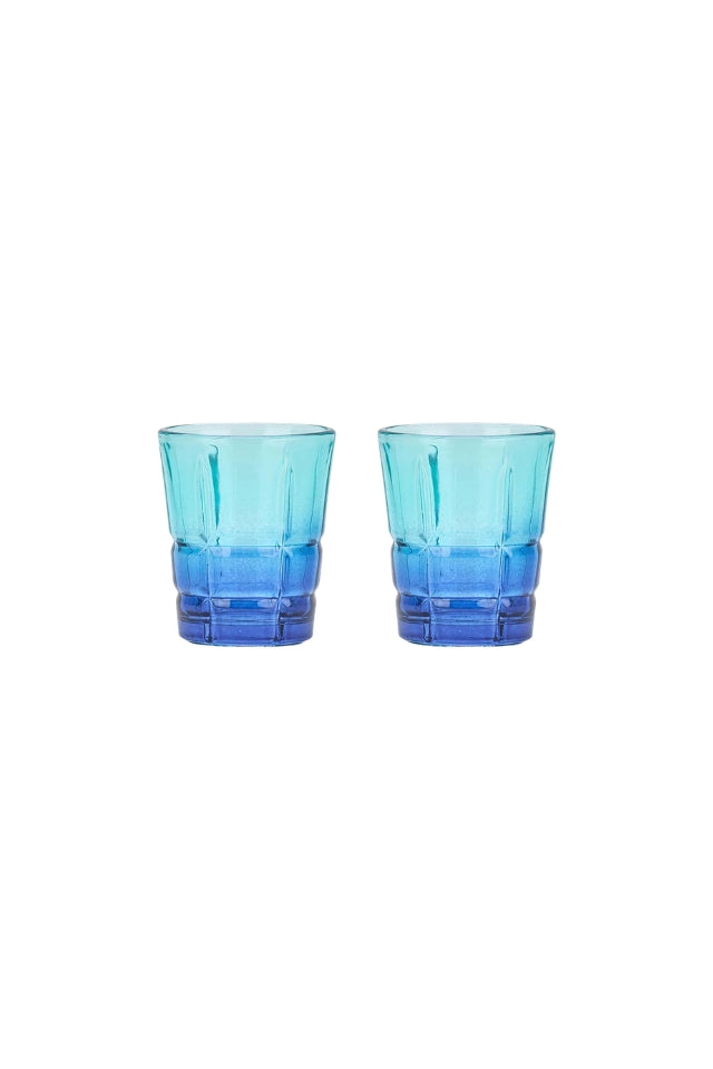 Shot Glasses Set of 2 - Two Tone Blue