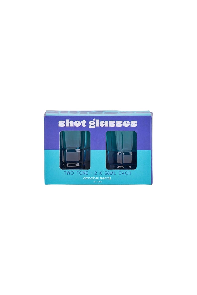 Shot Glasses Set of 2 - Two Tone Blue