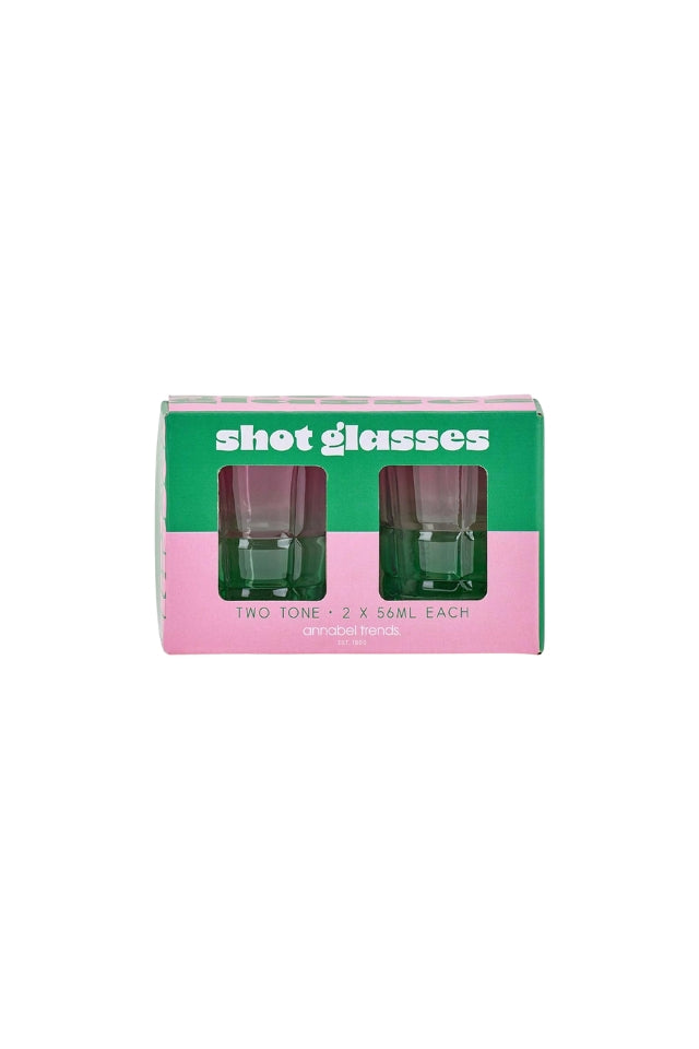 Shot Glasses Set of 2 - Two Tone Pink