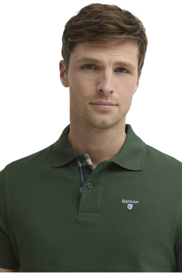 Tartan Pique Tailored Polo Shirt - Sycamore