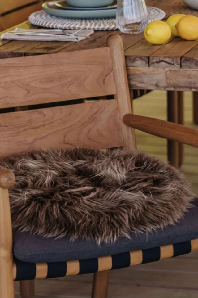 Longwool Standard Round Seat Pad - Taupe