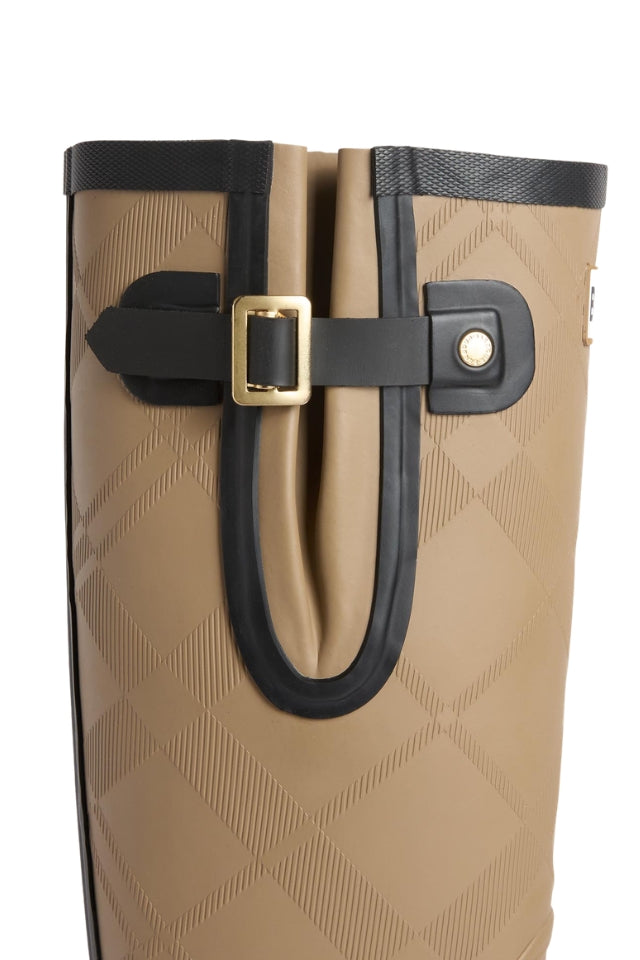 Leighton Tartan Tall Welly - Military Brown/Black