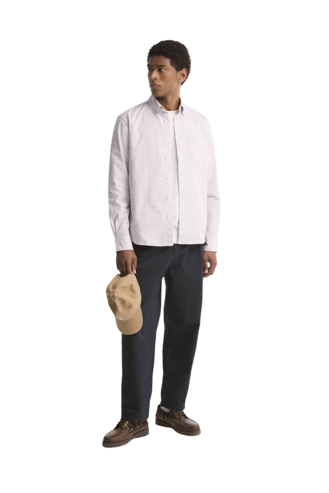 Authentic Striped Oxford Shirt - Dk Red